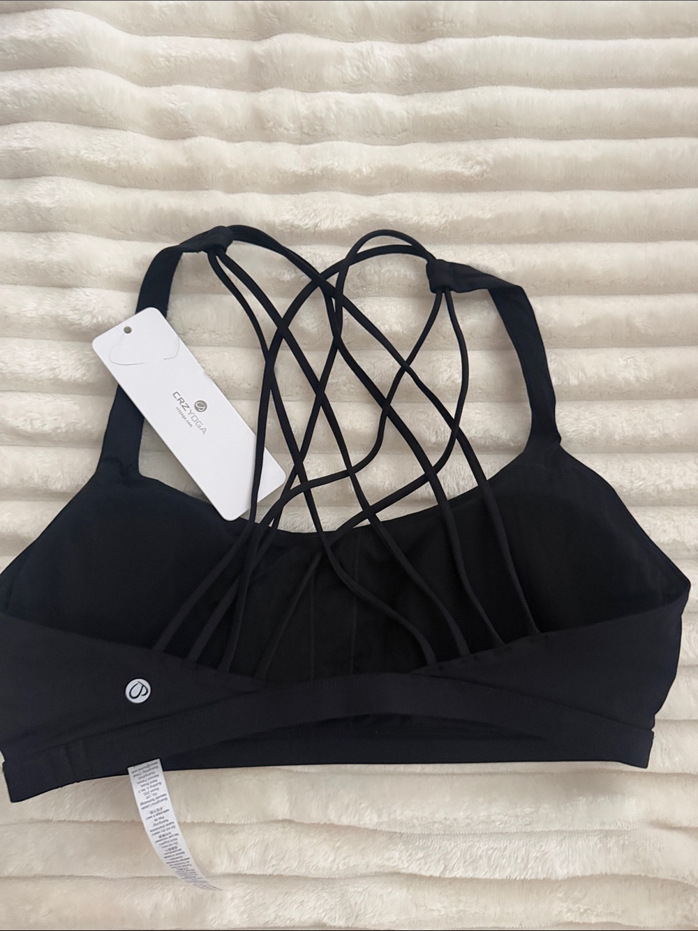 CRZ YOGA Black Strappy Crisscross Back Sports Bra